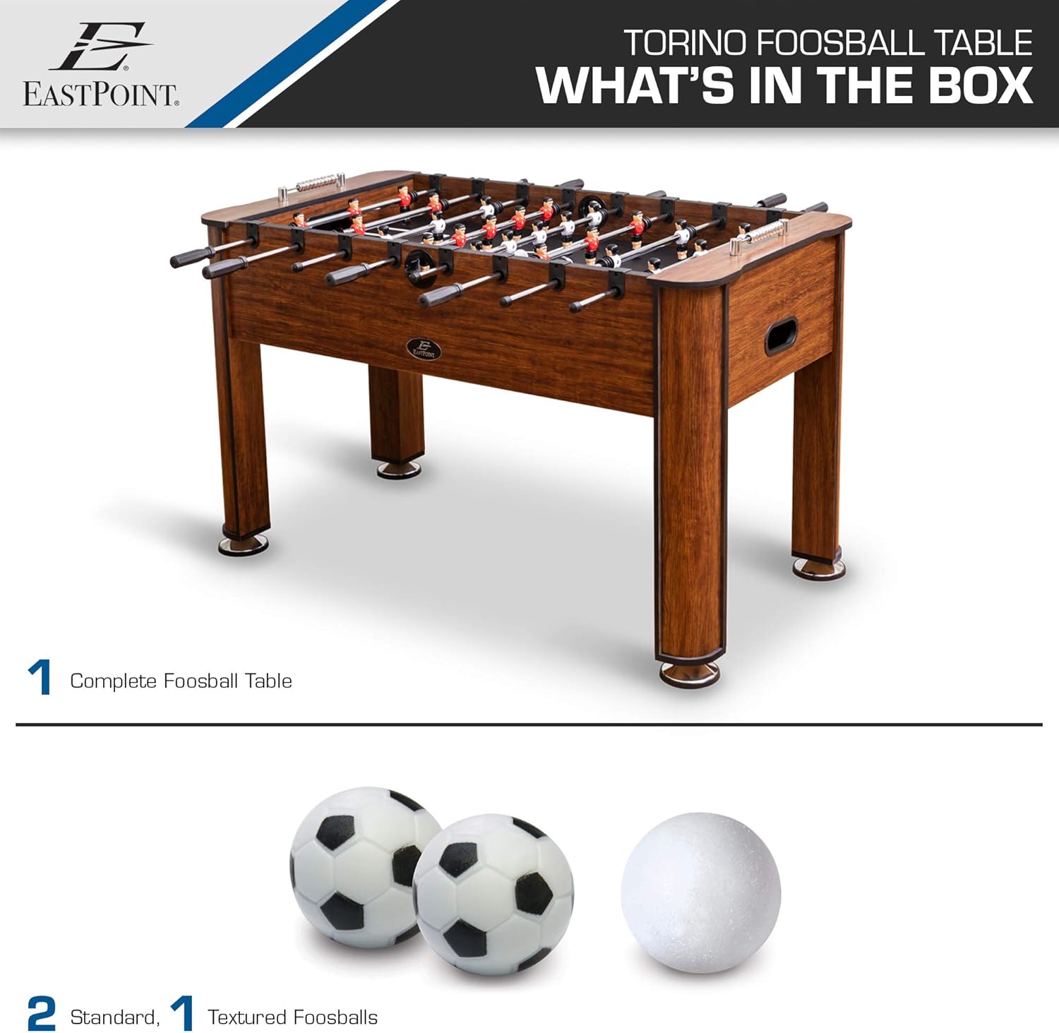 EastPoint Sports 56-Inch Official Competition Size Foosball Table - Foosball Game Table and Foosball Ball Set Complete with Quick-Connect Rods and Bead Scoring