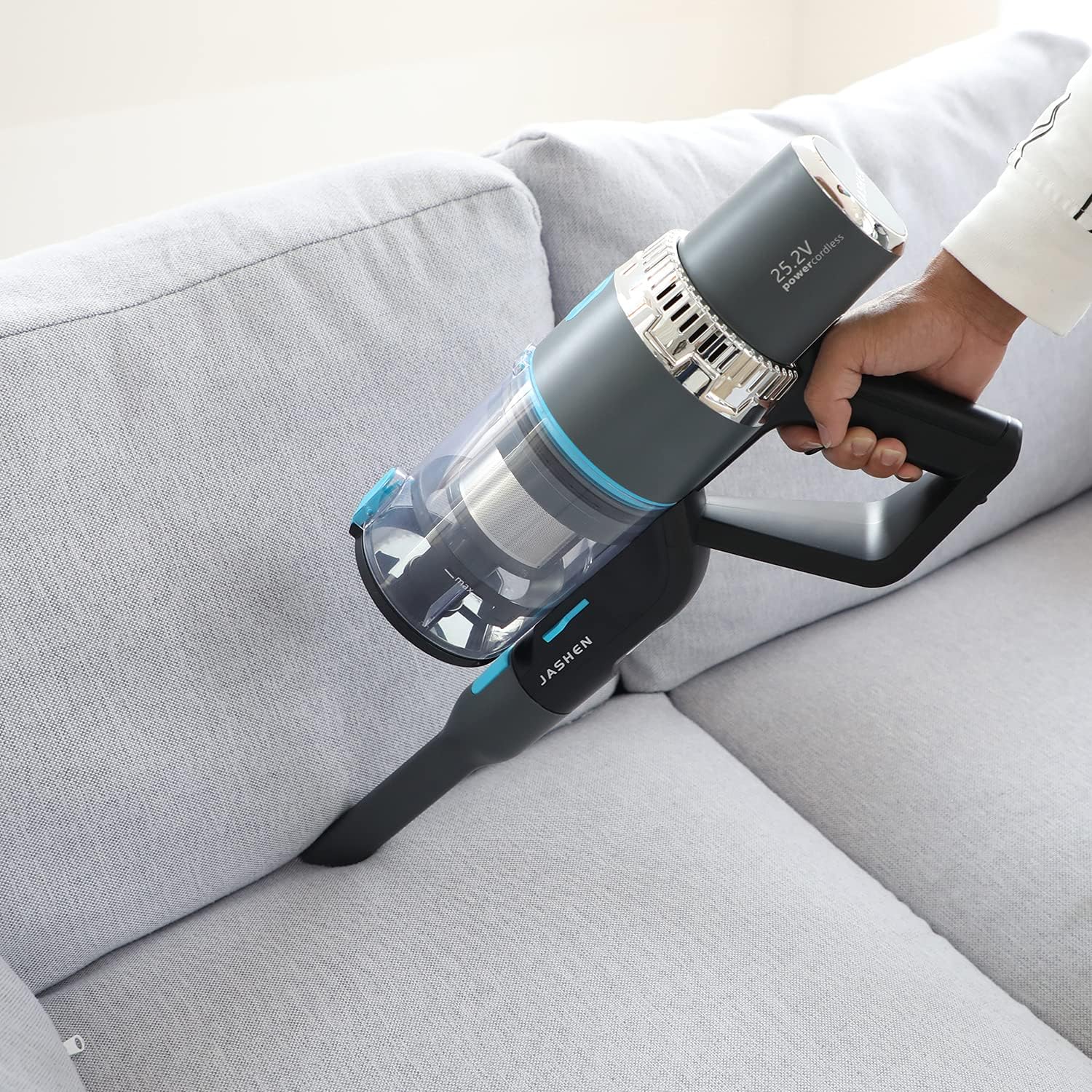 JASHEN V18E Cordless Vacuum Cleaner with Auto Mode, Lightweight Stick Vacuum Cleaner, 350W Suction, 4-in-1 Cordless Vac, for Hard floor, Tile, Laminate, Carpet
