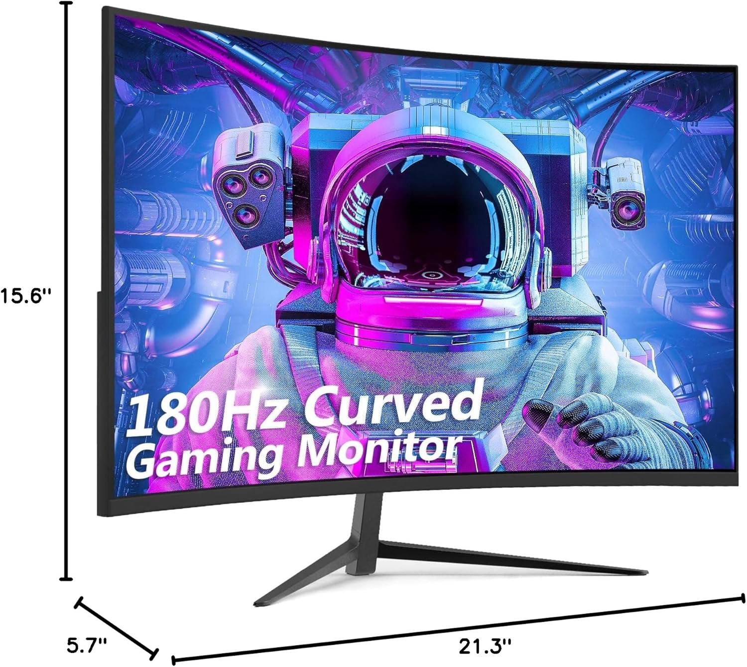 Z-Edge 24-inch Curved Gaming Monitor 180Hz Refresh Rate, 1ms MPRT, FHD 1080 Gaming Monitor, R1650 Curved, UG24 AMD Freesync Premium Display