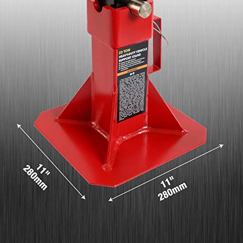 Torin ATZ120005B Heavy Duty Pin Style Adjustable Height Automotive Jack Stands, 12 Ton (26,400 lb) Capacity, Red, 1 Pair