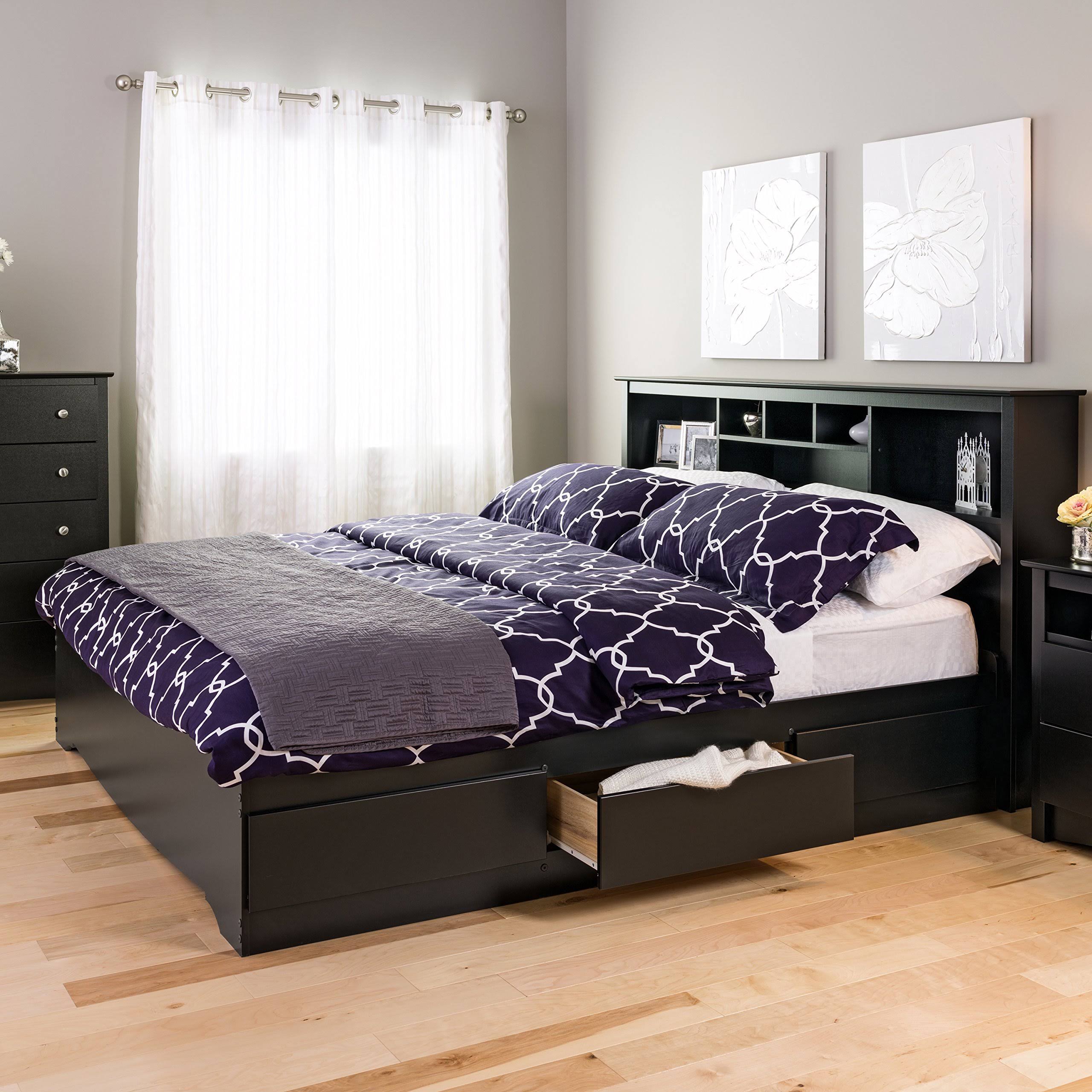 Prepac Black King Bookcase Headboard