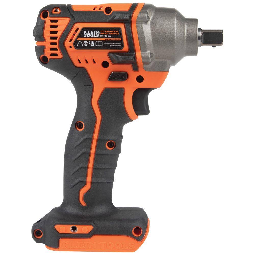 Klein Tools BAT20CW - Battery-Operated Compact Impact Wrench, 1/2-Inch Detent Pin, Tool Only