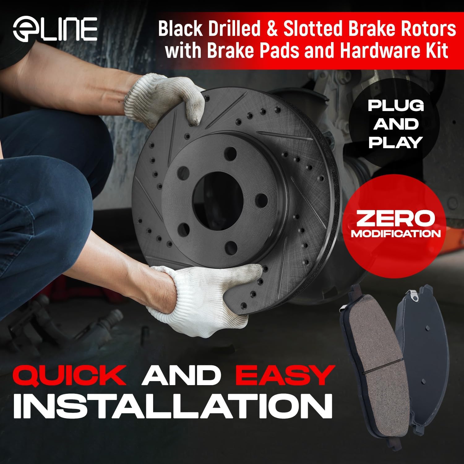R1 Concepts Front Rear Brakes and Rotors Kit |Front Rear Brake Pads| Brake Rotors and Pads| Ceramic Brake Pads and Rotors |Hardware Kit|fits 2002-2004 Honda Odyssey