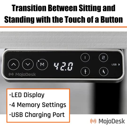 Electric Sit to Stand L-Shape 3-Leg Corner Desk - 72" L x 72" R - 4 Memory Settings - Ergonomic Front Edge - American Oak