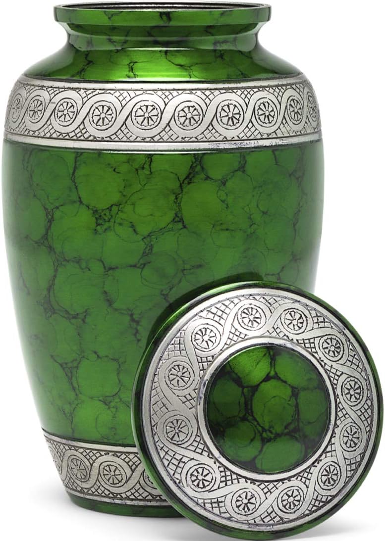 Eternal Harmony Cremation Urn for Human Ashes | Memorial Urn Carefully Handcrafted with Elegant Finishes to Honor and Remember Your Loved One | Adult Urn Large Size with Beautiful Velvet Bag (Blue)