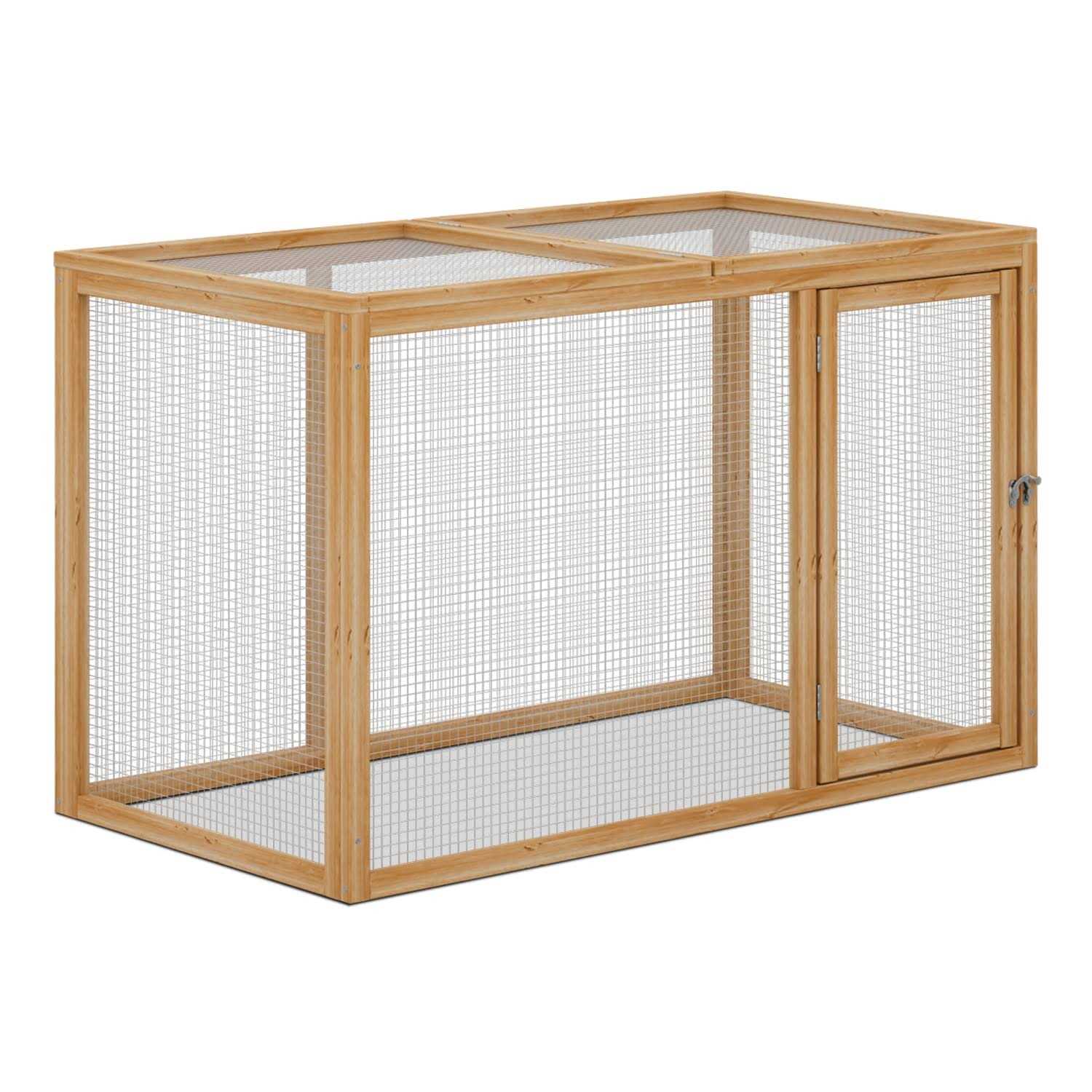 Monibloom Chicken Run for Yard Wood Chicken Cage Rabbit Hutch Bunny Pen with Openable Roof and Side Door - Pet Supplies online store