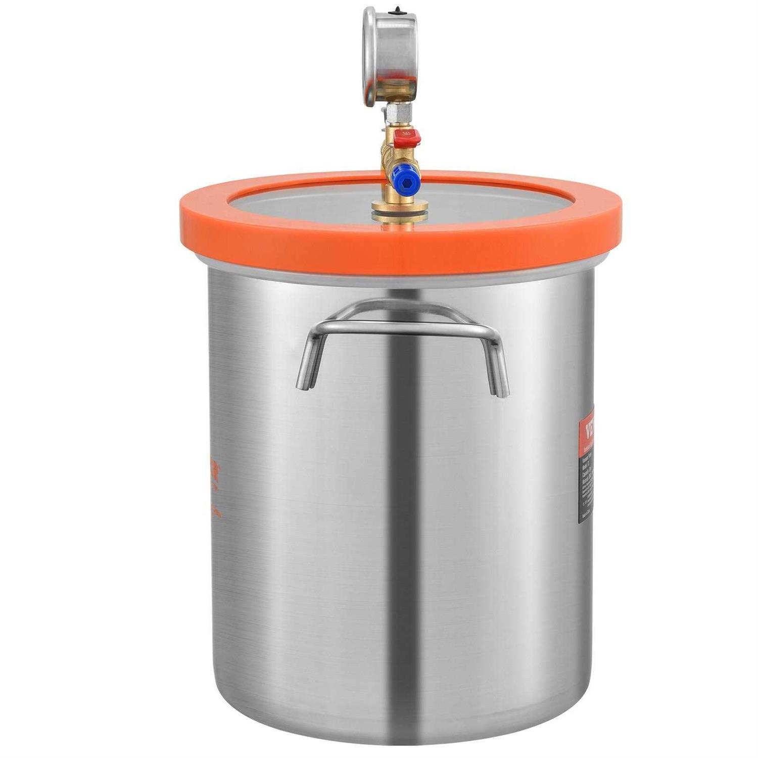 VEVOR 3 Gallon Vacuum Chamber Upgraded Tempered Glass Lid Vacuum Degassing Chamber - Shop Hardware Tools Online Store