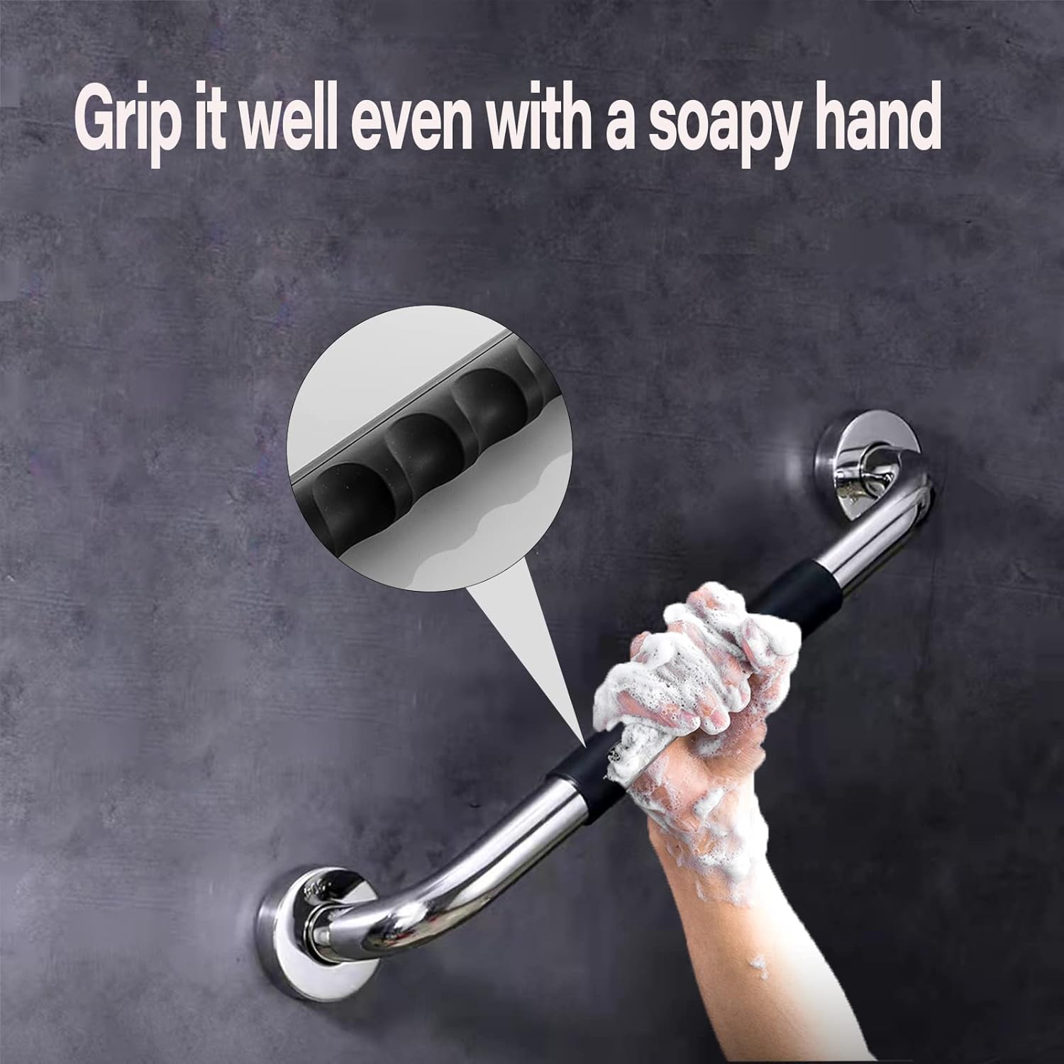 Grab Bars for Bathtubs and Showers,Bathroom Safety Grab Bars for The Elderly,Stainless Steel Handicap Grab Bars (16 Inch (Pack of 2))
