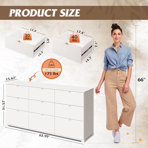 WLIVE Wood Dresser with 5 Drawers, Black Wooden Storage Cabinet, Organizer Drawers for Bedroom, Living Room, Hallway, Measuring 15.75" W * 31.50" D * 45.35" H ﻿