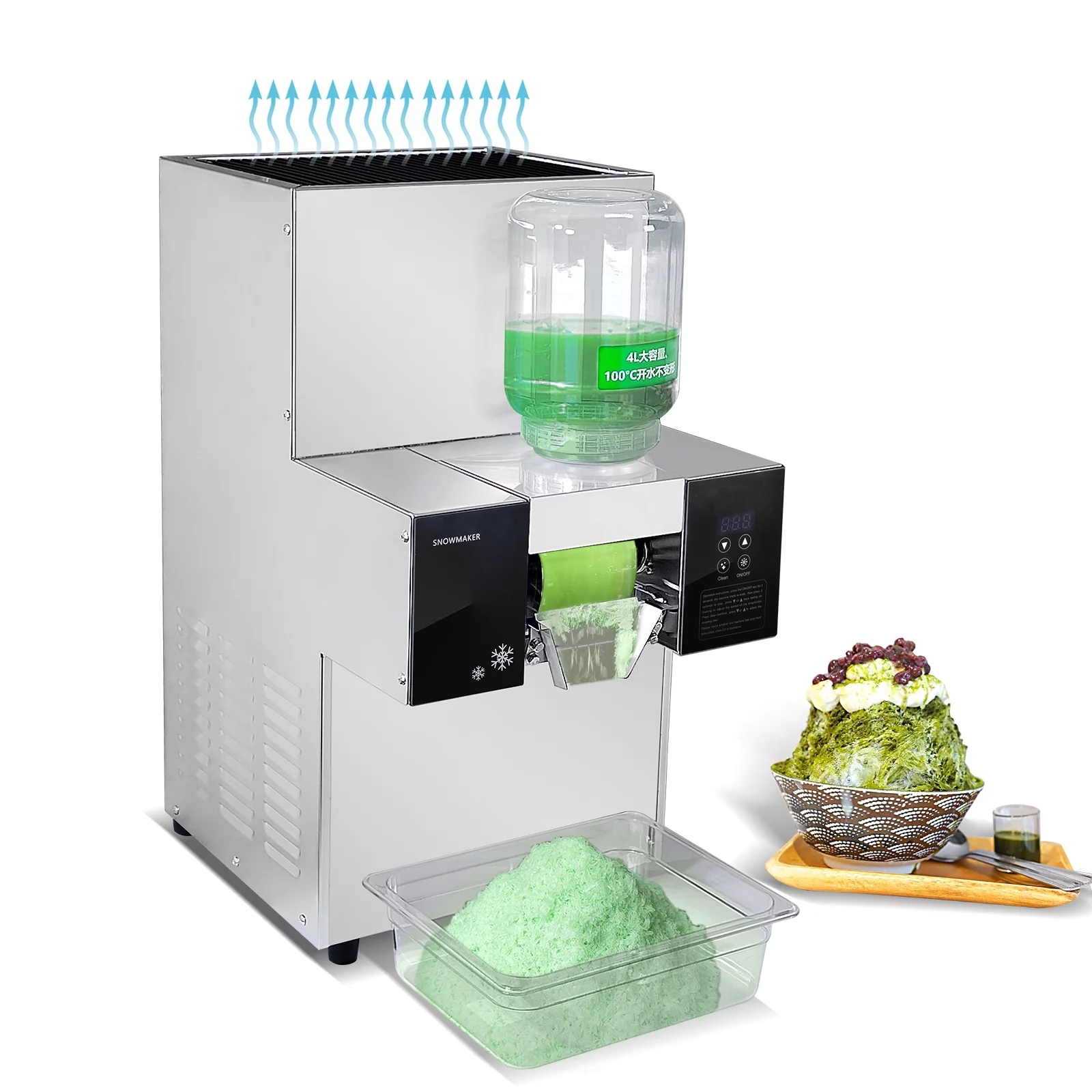 Kolice Commercial Automatic Snowflake Ice Maker, Shaved Ice Machine, Ice Crusher Shaver -200kgs/Day, Air Cooling,Refrigerated by Compressor