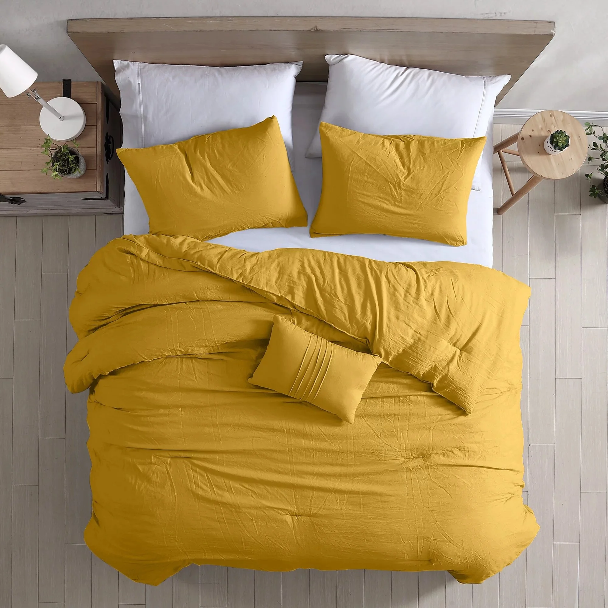 Garment Washed Beck Comforter Set Gold - 4 Piece - King