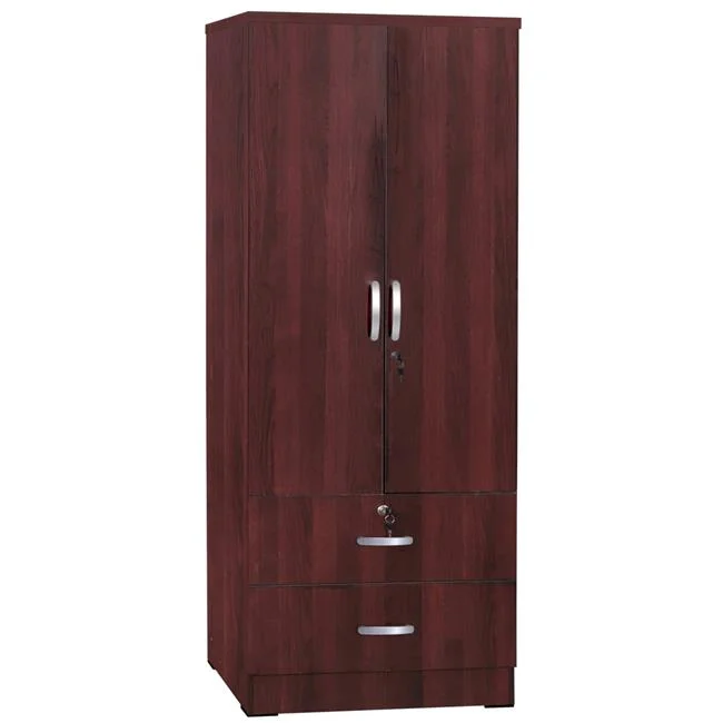 Grace Wood 2-Door Wardrobe Armoire with 2-Drawers, Mahogany - 72 x 30 x 20 in.