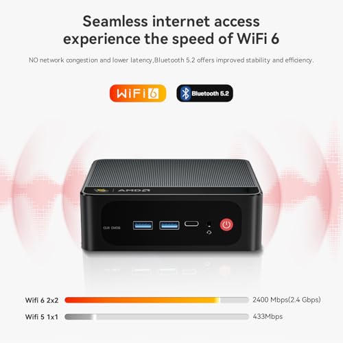 Beelink SER5 MAX Mini PC, AMD Ryzen 7 6800U (8C/16T, up to 4.7GHz), 32GB LPDDR5 500GB M.2 NVMe SSD, Mini Desktop Computer 4K@60Hz Triple Output/DP/HDMI/Type-C/WiFi 6/BT5.2/Gaming/Home