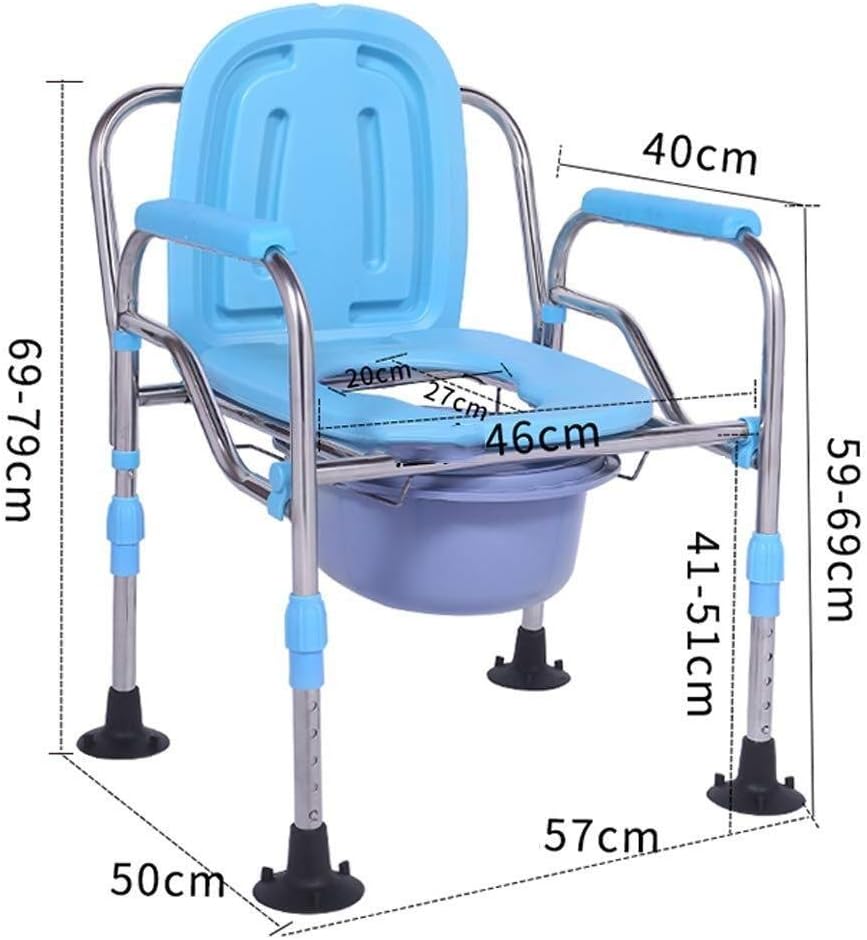 KOHARA Commode Chair, Bedroom Toilet, Multi Function Foldable Bedside Toilet, Adjustable Mobile Toilet Safety Frame