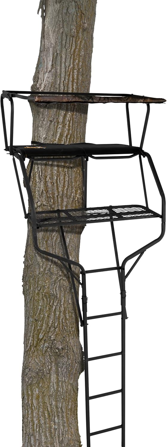 Muddy Legend XLT 2 Man Tree Stand 18 FT. - 500 lb. Rated - 2 Four Point Harnesses -Flex-Tek Seats