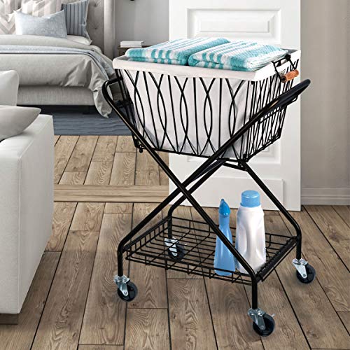 Artesa Verona Collapsible Laundry Cart with Basket