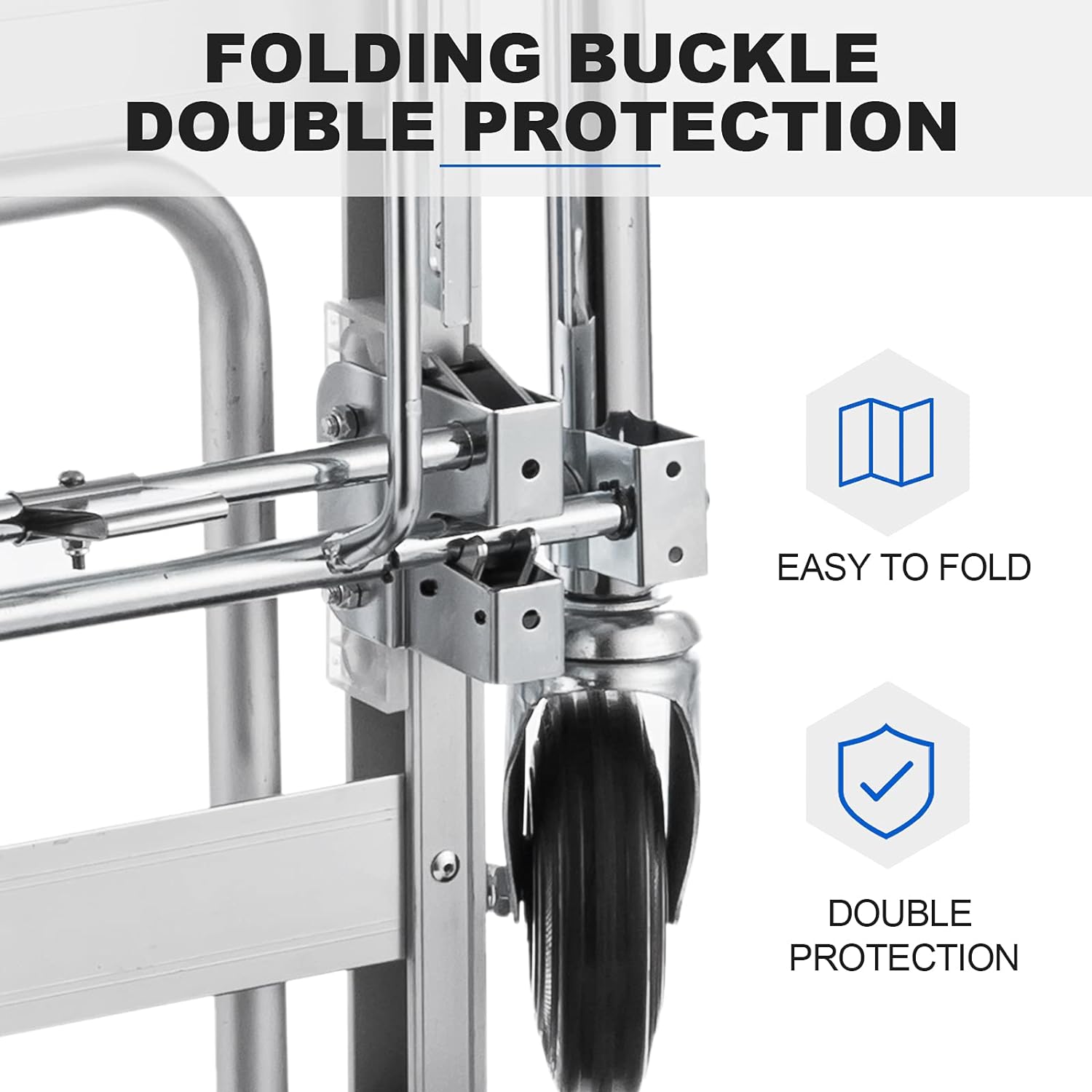 Aluminum Hand Truck, Heavy Duty Convertible Hand Truck Dolly 2 in 1 Design, 770 LBS Utility Cart Dolly Cart with Rubber Wheels Commercial Grade for Transportation in Warehouse