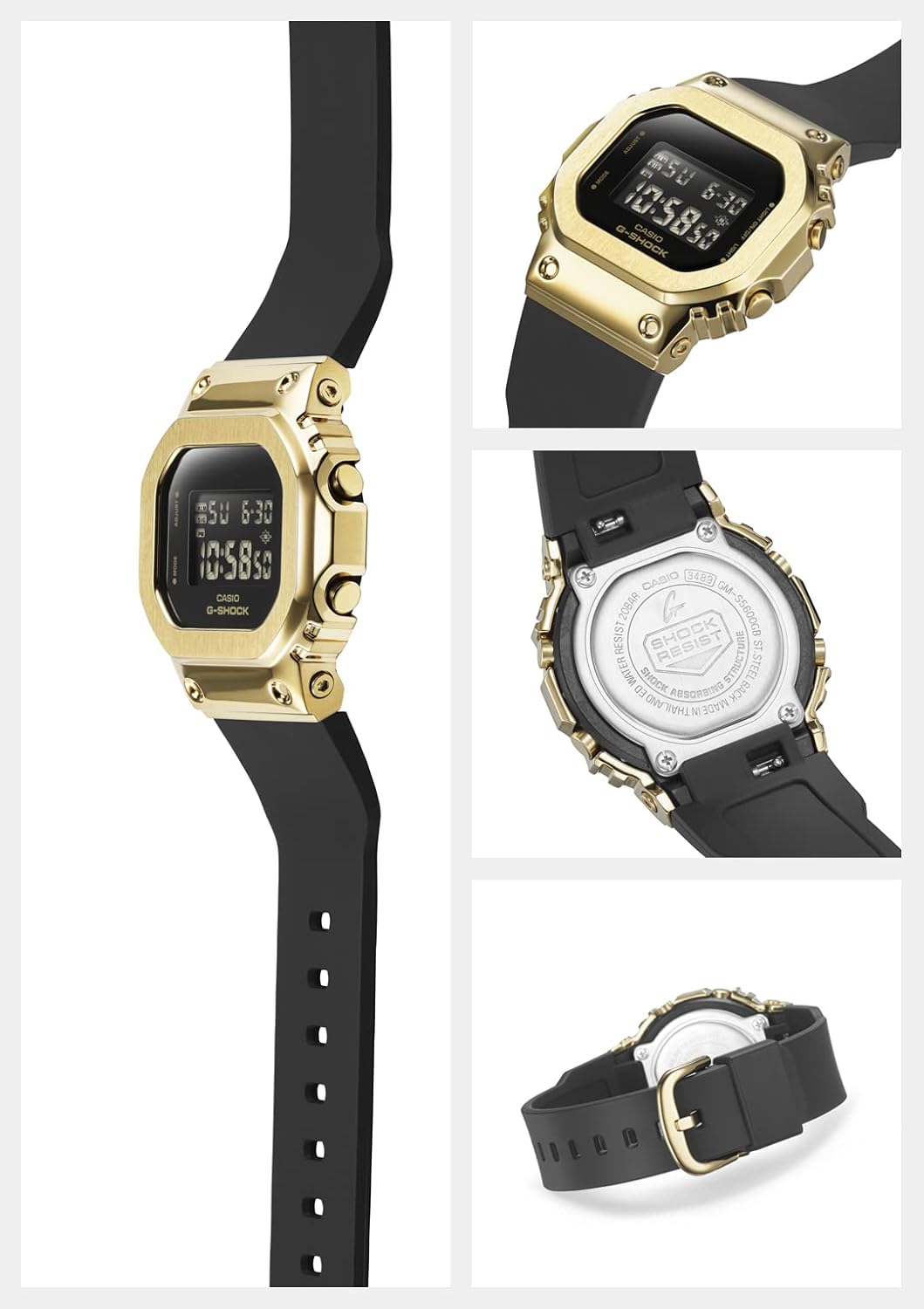 Casio GM-S5600GB-1JF [G-Shock Compact Size Metal Covered Series Black x Gold Model] Watch Shipped from Japan Aug 2022 Model
