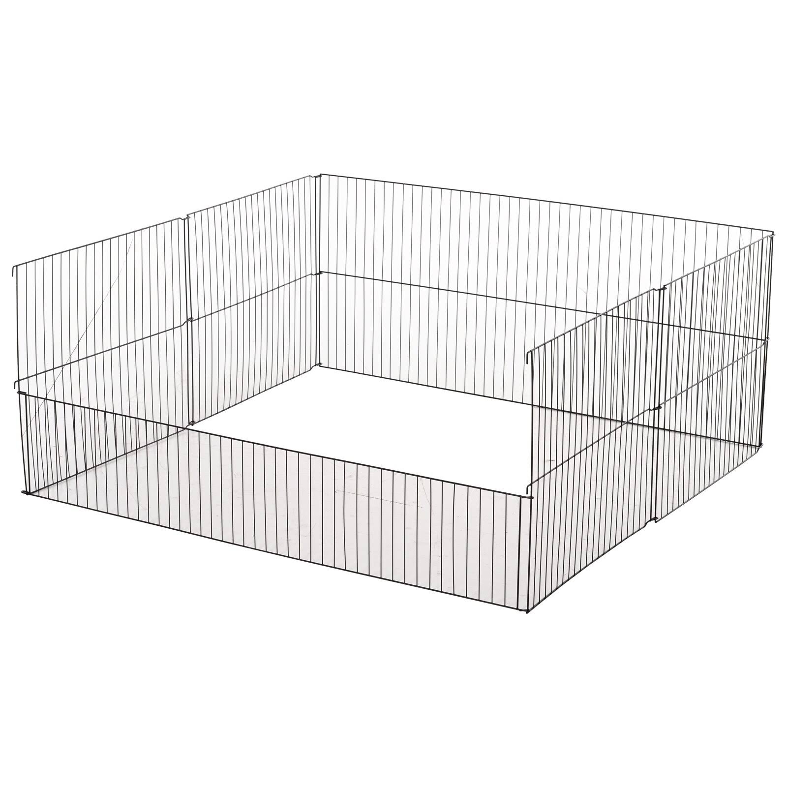 PawHut Rolling Metal Rabbit, Guinea Pig, or Small Animal Hutch Cage with Main House and Run, 47x22 L