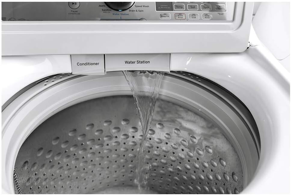 GE GTW720BSNWS 27" Top Load Washer with 4.8 cu. ft. Capacity 12 Wash Cycles 800 RPM and Stainless Steel Wash Basket in White