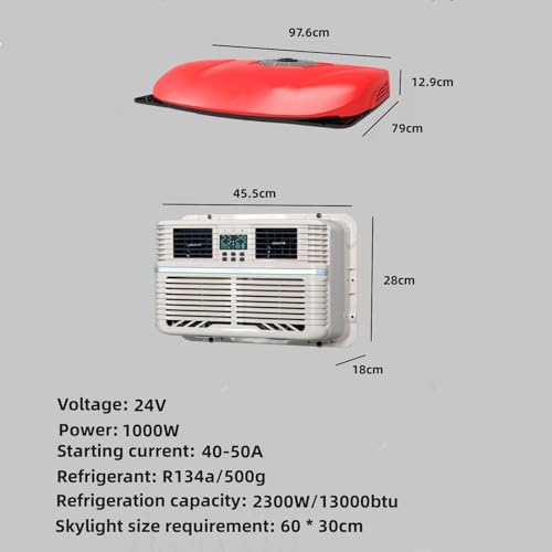 NEKPOKKA Universal 12V Electric Air Conditioner Large Vehicle Silent Roof Air Conditioner Unit for Trailers, Trucks, Campers, Buses, RV Air Conditioner 12 volt DC Air Conditioner 9000btu