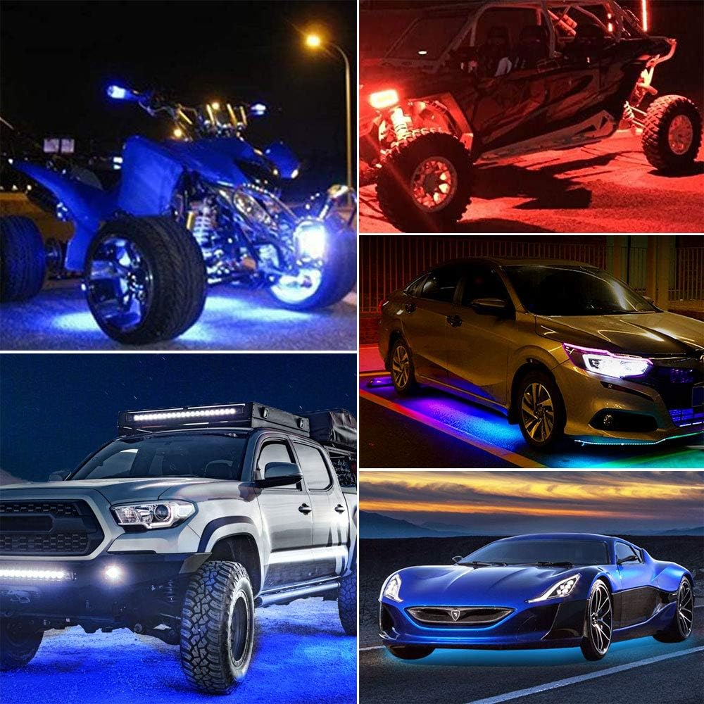 Rock Lights Led Rock Lights for Trucks New Generation 160 LEDs RGB Rock Lights Phone APP Control/4 Keys & 24 Keys Remote Control Time/Flash/Music Underglow Light Kit for Trucks Cars SUV ATV (10 Pods) Pack of 2