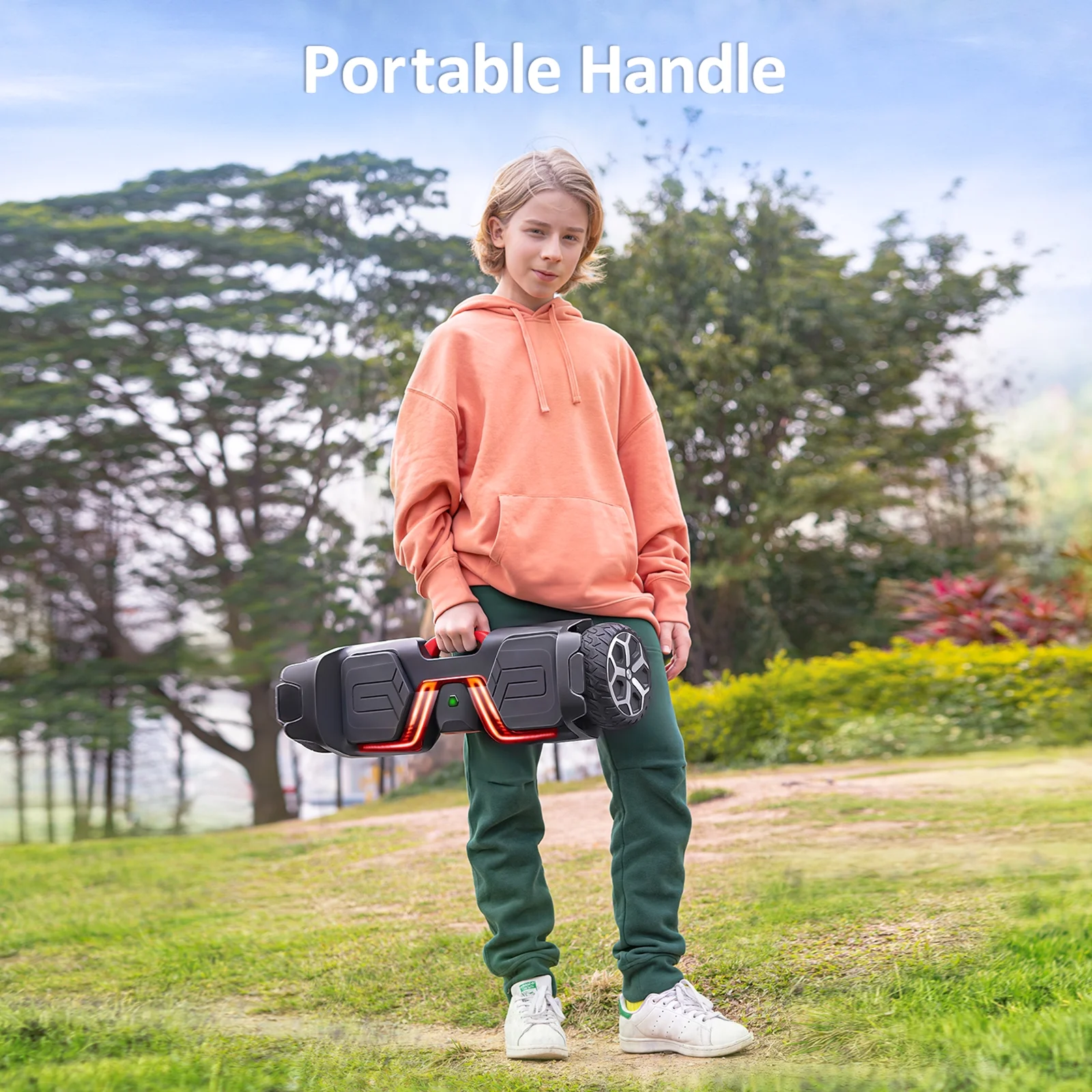 GYROOR All Terrain Hoverboard, 6.5" Off Road Hoverboards with 500w Motor, Adult Hoverboard with Metal Aluminum Shell, Bluetooth Speaker and Led Lights, Self Balancing Hoverboard for Kids Ages 6-12