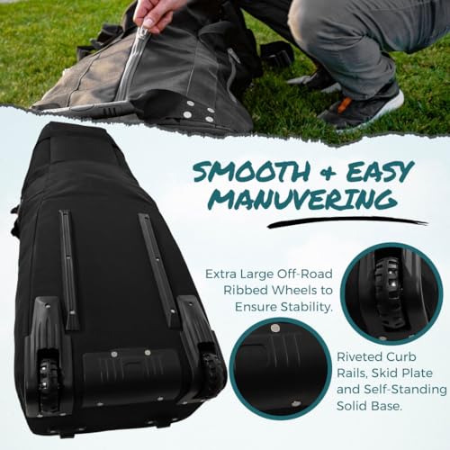 CaddyDaddy New First Class Premium Padded Golf Club Travel Cover with Wheels - Heavy Duty Golf Travel Bag for Airlines