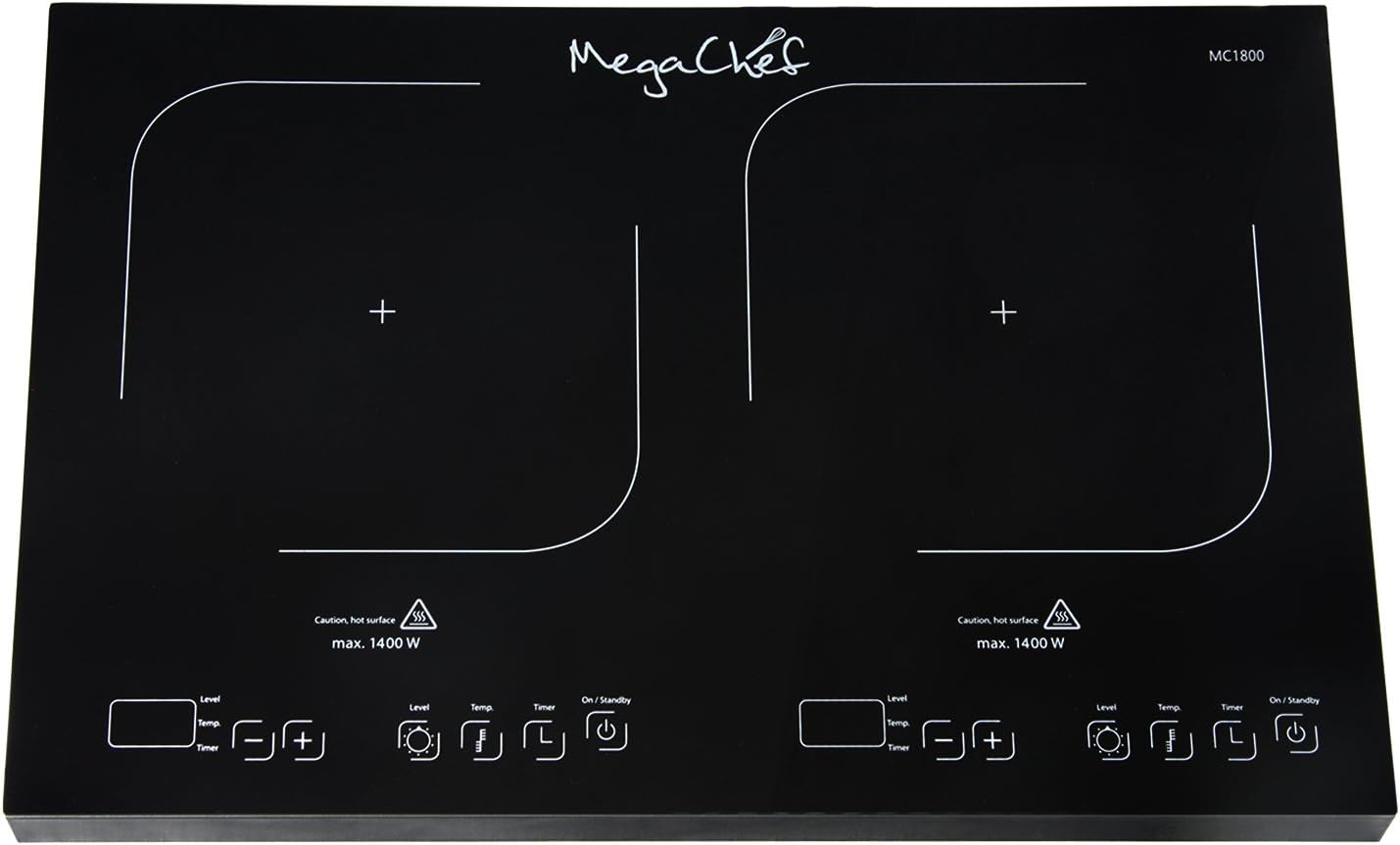 Megachef Induction Cooktop, 21.2 x 14 x 2.5 inches, black