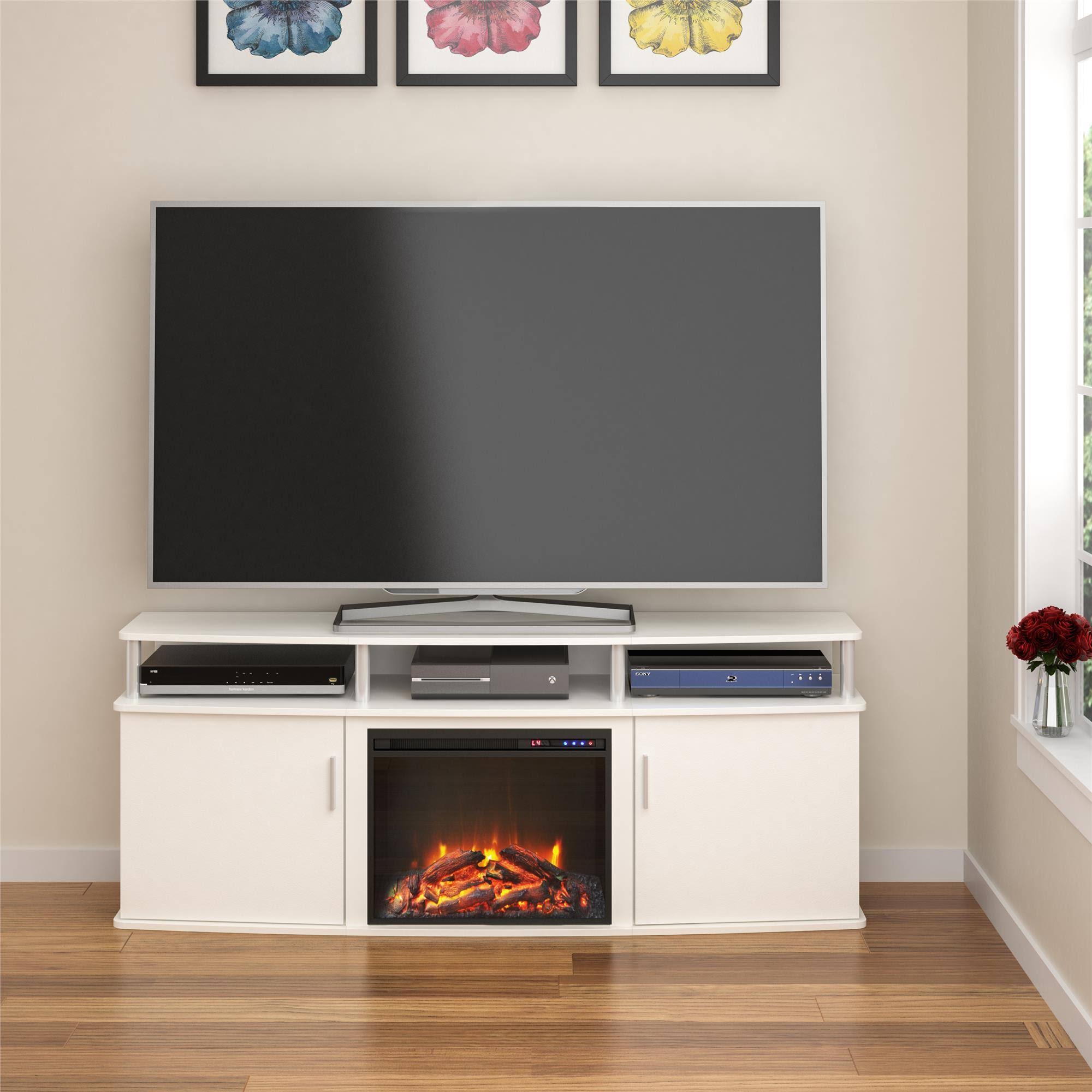 Delmar Electric Fireplace TV Console for TVs Up to 70