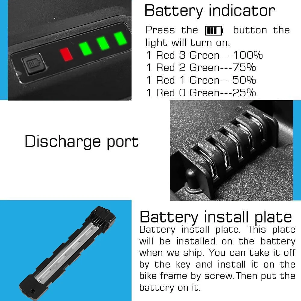 BVSLTUK 52V Ebike Battery, 52V 24Ah Lg4800 Cell Shark Electric Bike Battery for 200W-1500W Motors Jumbo Bicycle Battery.