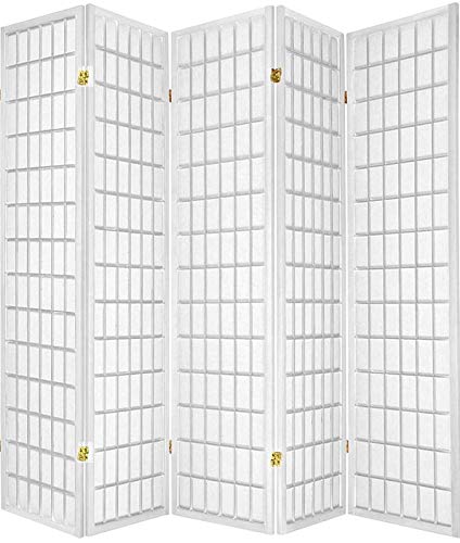 Legacy Decor 6 Panels Room Divider Privacy Screen Partition Shoji Style 71" Tall Cherry Finish 104" Wide