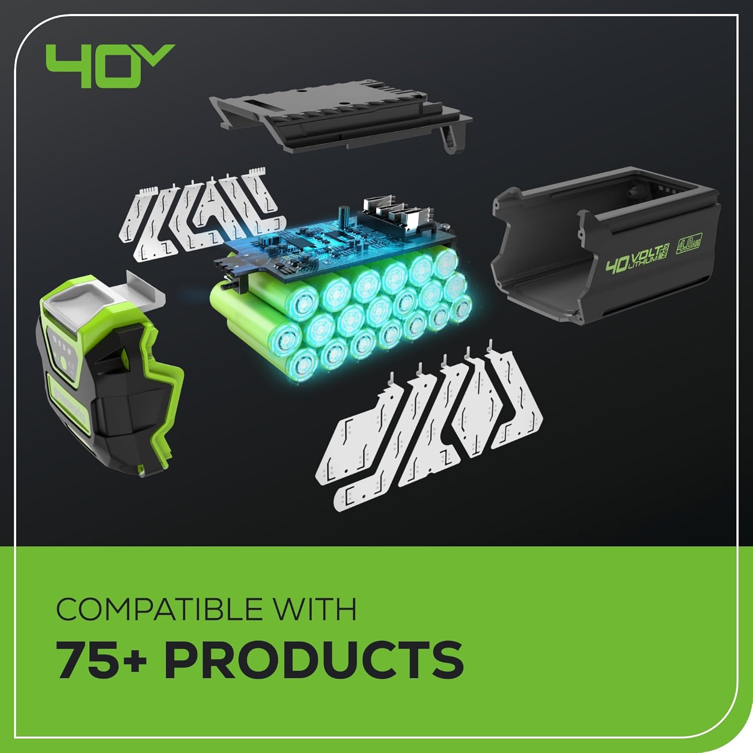 Greenworks 40V 20" Brushless Push Mower, 4.0Ah Battery (Aluminum Handles + Light)