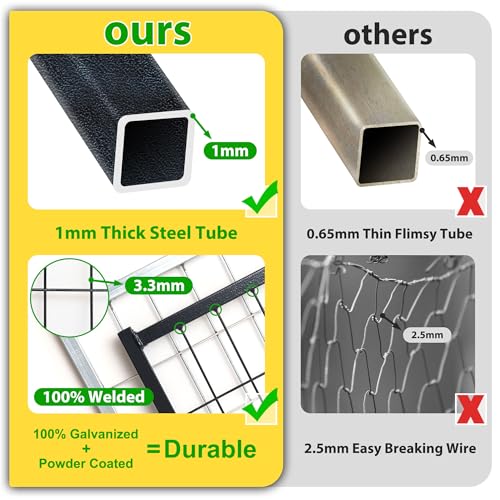 Large Outside Dog Kennel,Outdoor Dog Run Enclosure 8'x4'x6' Dog Pen House with Roof Cover Heavy Duty Welded Wire Steel Dog Playpen Animal Fence Without Feeding Door