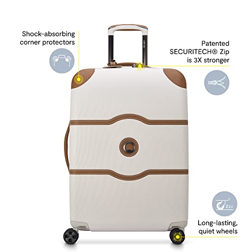 DELSEY PARIS Chatelet Air 2.0 Hardside Luggage with Spinner Wheels, Angora, Checked-Large 28 Inch