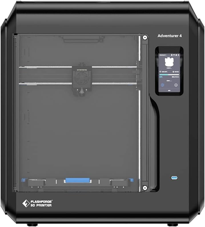 FlashForge Adventurer 4 3D Printer, Auto-Leveling Platform,Quick Removable high Temp Nozzle,Camera remotely Monitor,Print Size 220 x 200 x 250 mm. W/1 Free Spool PLA