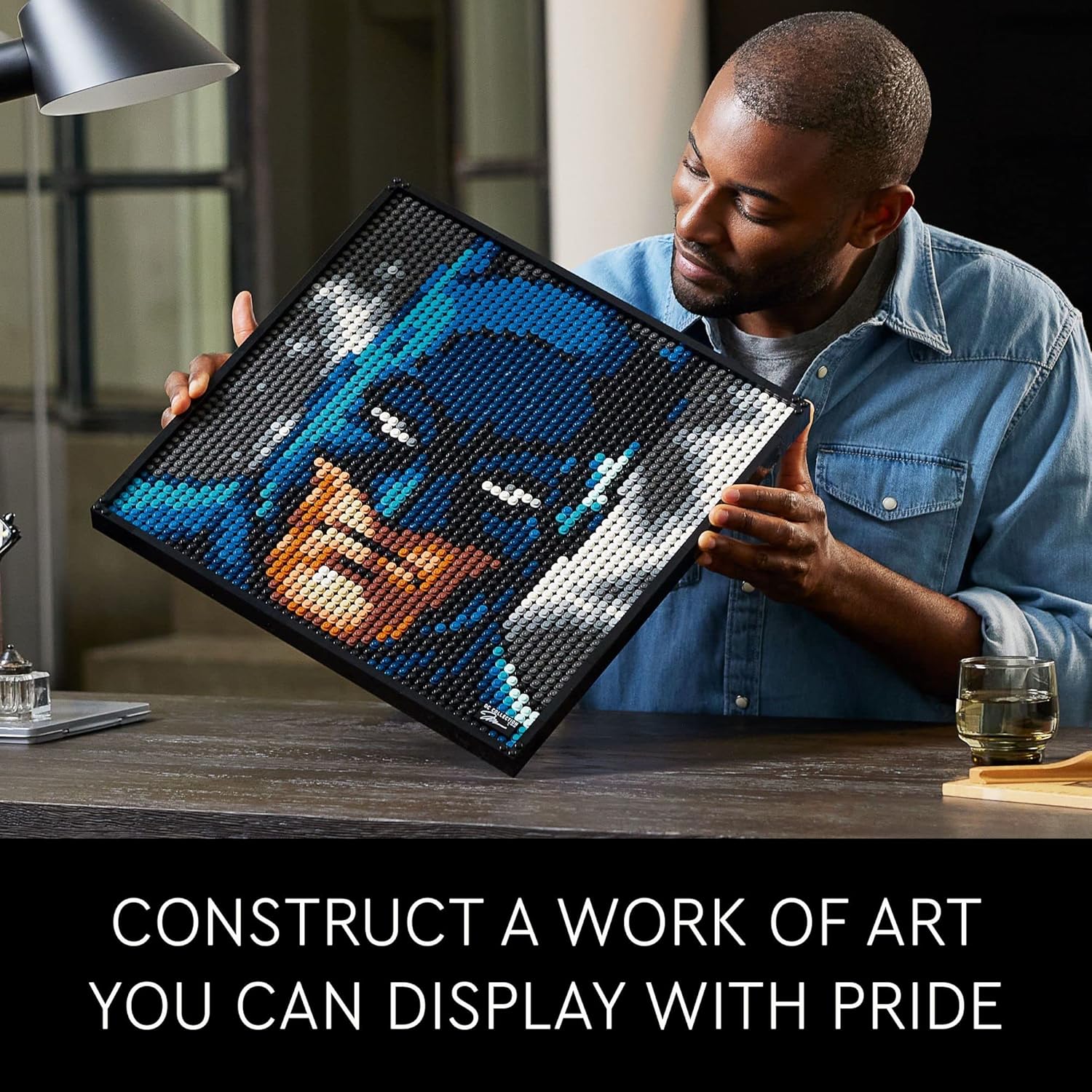 LEGO Art Jim Lee Batman Collection 31205 Building Blocks - Superhero Canvas Wall Decor with Joker, Harley Quinn, or Batman Portraits, DC Comics DIY Poster, Gift Idea for Men, Women, and Adults