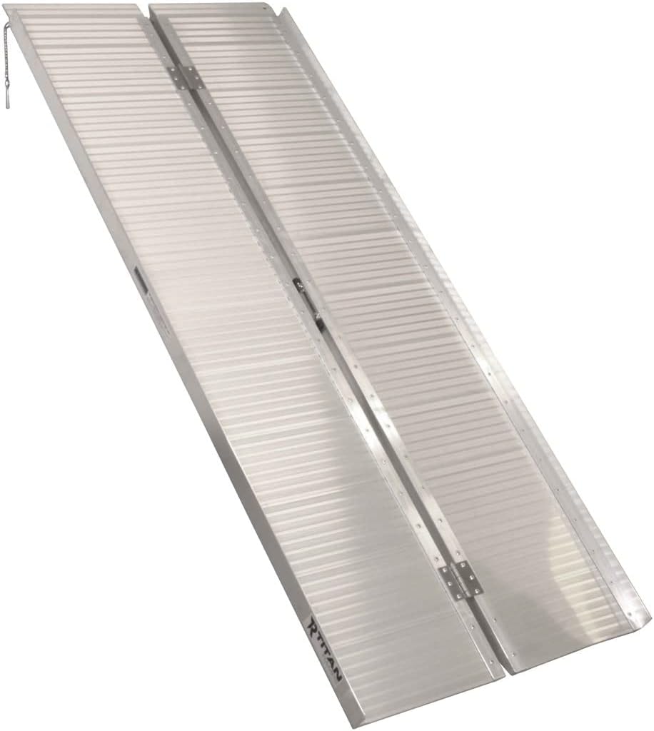 Titan Ramps Foldable Loading Ramp 5' 30 lb. Aluminum Portable 600 lb. Capacity