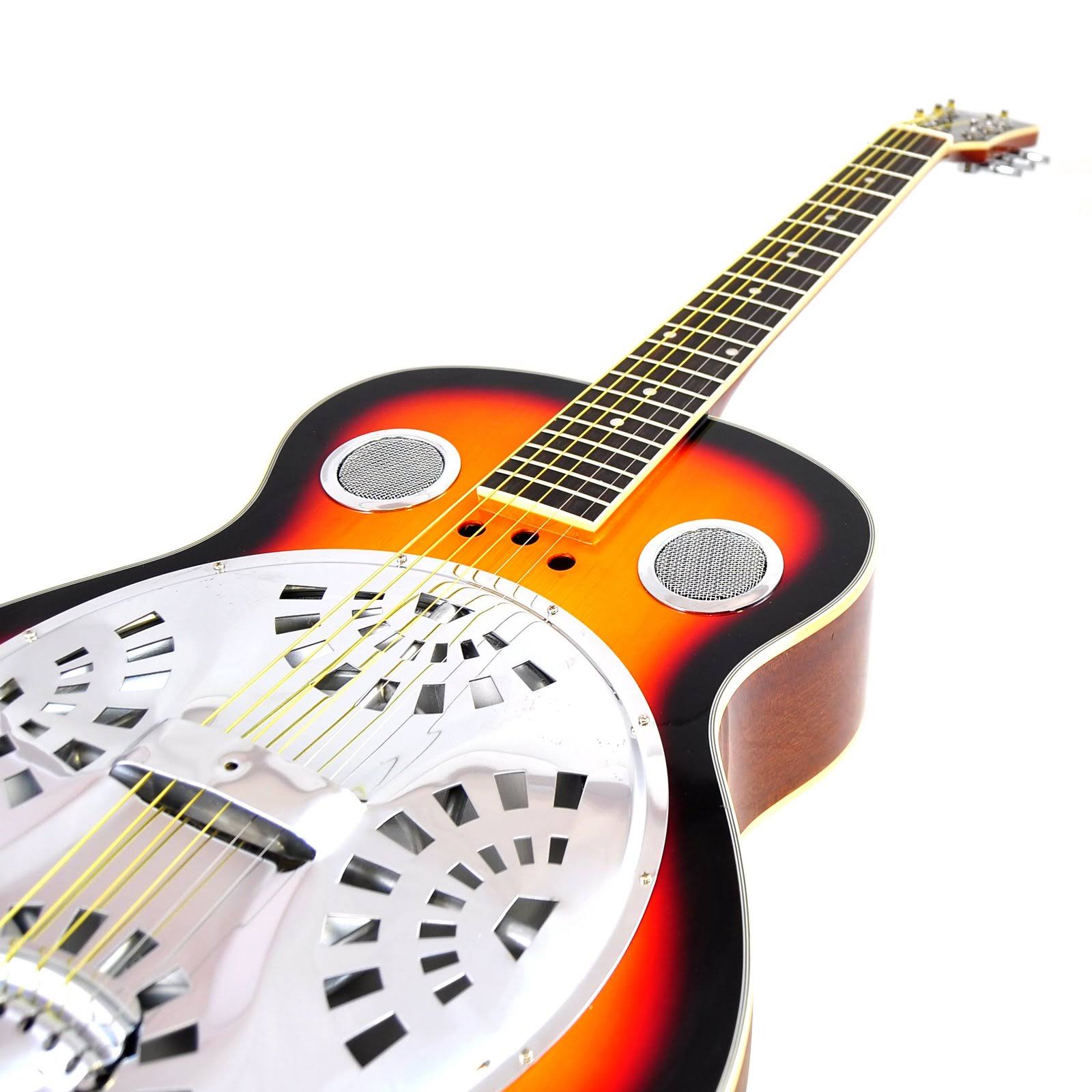 Pyle Pga48br - 6-String Acoustic Resonator Guitar, Full Scale Resophonic, Accessory Kit Included