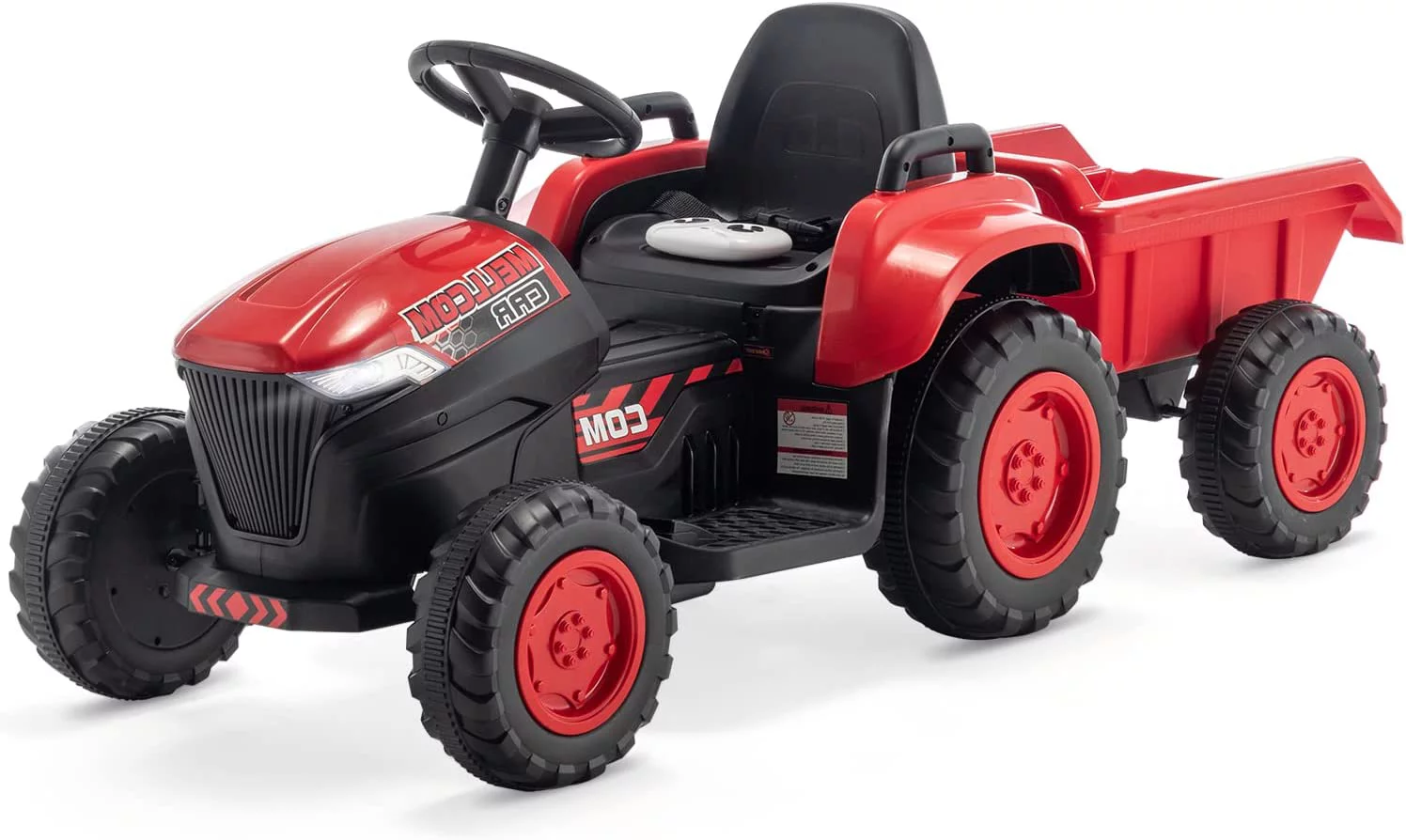Erommy Kids Ride on Tractor with Remote Control, 12V Battery Powered Electric Tractor with 30W Dual Motors/Cool Lights/Bluetooth Music for Kids, Green