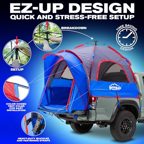 Pittman Outdoors - Truck Bed Tent with EZ up Mechanism - The Ultimate Truck Tent to optimize your Truck Camping Experience
