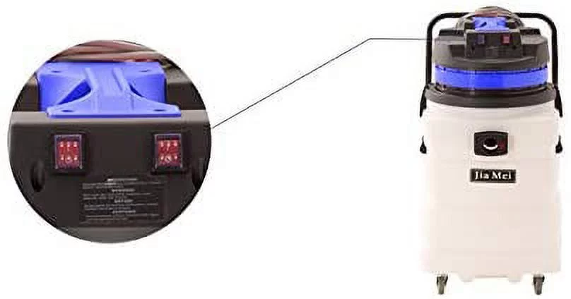 Industrial Vacuum Cleaner Wet/Dry - 2 Motors - Front Squeegee - 24 Gallon