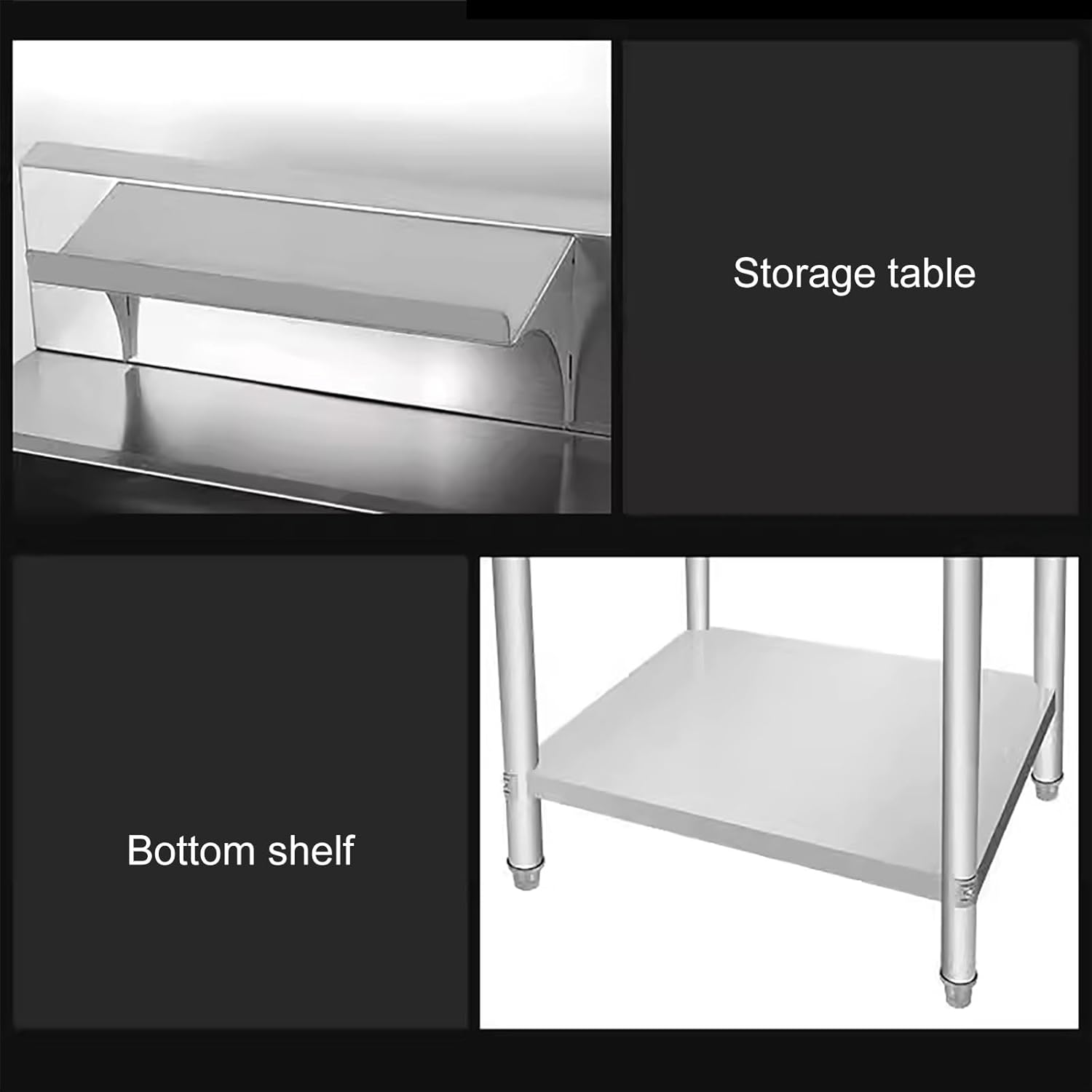 Versatile Breading Table Fried Food Prep Station Stainless Steel Commercial Kitchen Prep & Work Table Stainless Steel Breading Station for Various Food Outlets