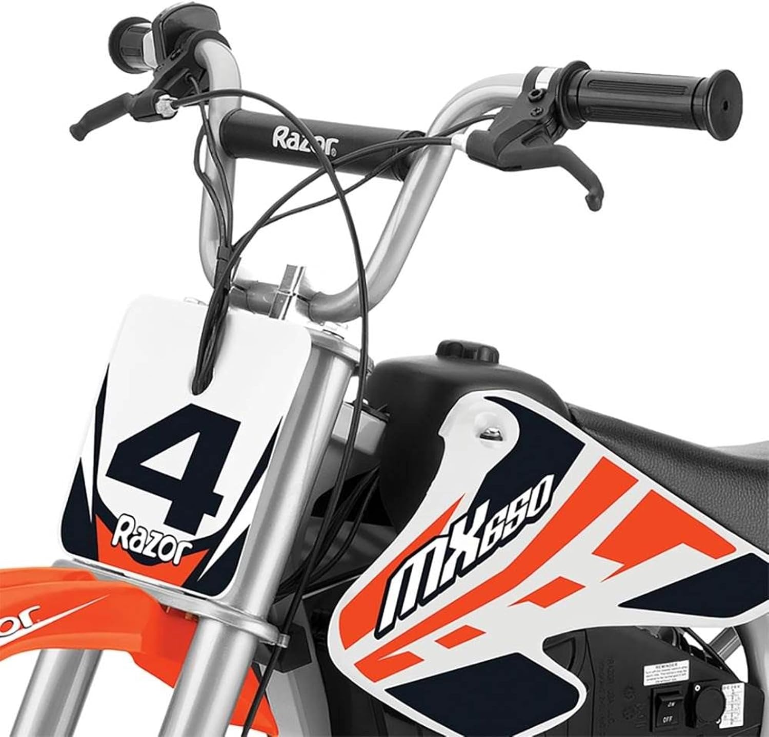Razor MX650 Dirt Rocket Ride On High-Torque Electric Motocross Motorcycle Dirt Bike, Speeds up to 17 MPH, 1 Orange & 1 Black