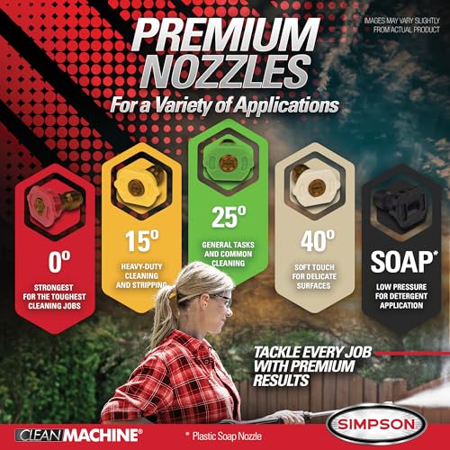 Simpson Cleaning 3400 PSI Gas Pressure Washer, 2.5 GPM Power Washer for Residential Use, CRX Engine, 25-Foot MorFlex Hose, Clean Machine, 49-State (CM61083)