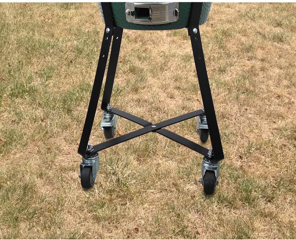Dracarys Rolling Cart for Big Green Egg Accessories Rolling Nest with Heavy Duty Locking Caster Wheels Powder Coated Steel Rolling Outdoor Cart for Large Big Green Egg Kamado Joe Grill Stand