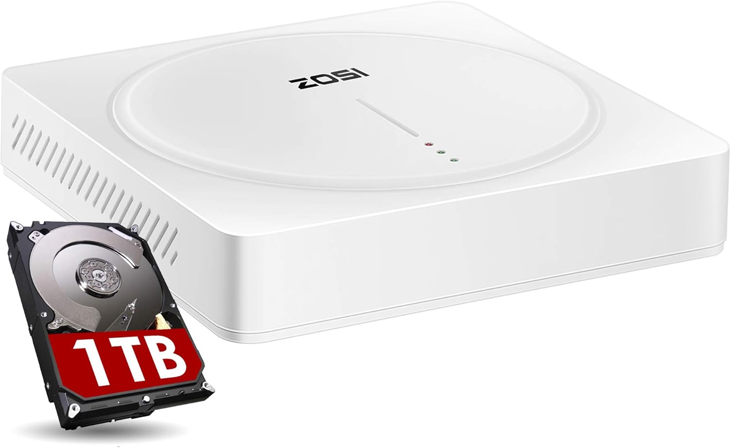 ZOSI H.265+ 5MP Lite 8 Channel Hybrid 4-in-1 HD TVI CCTV DVR, 8CH 1080P Surveillance Video Recorders with Hard Drive 1TB for Home Security Camera System,Mobile Remote Access,Motion Detection