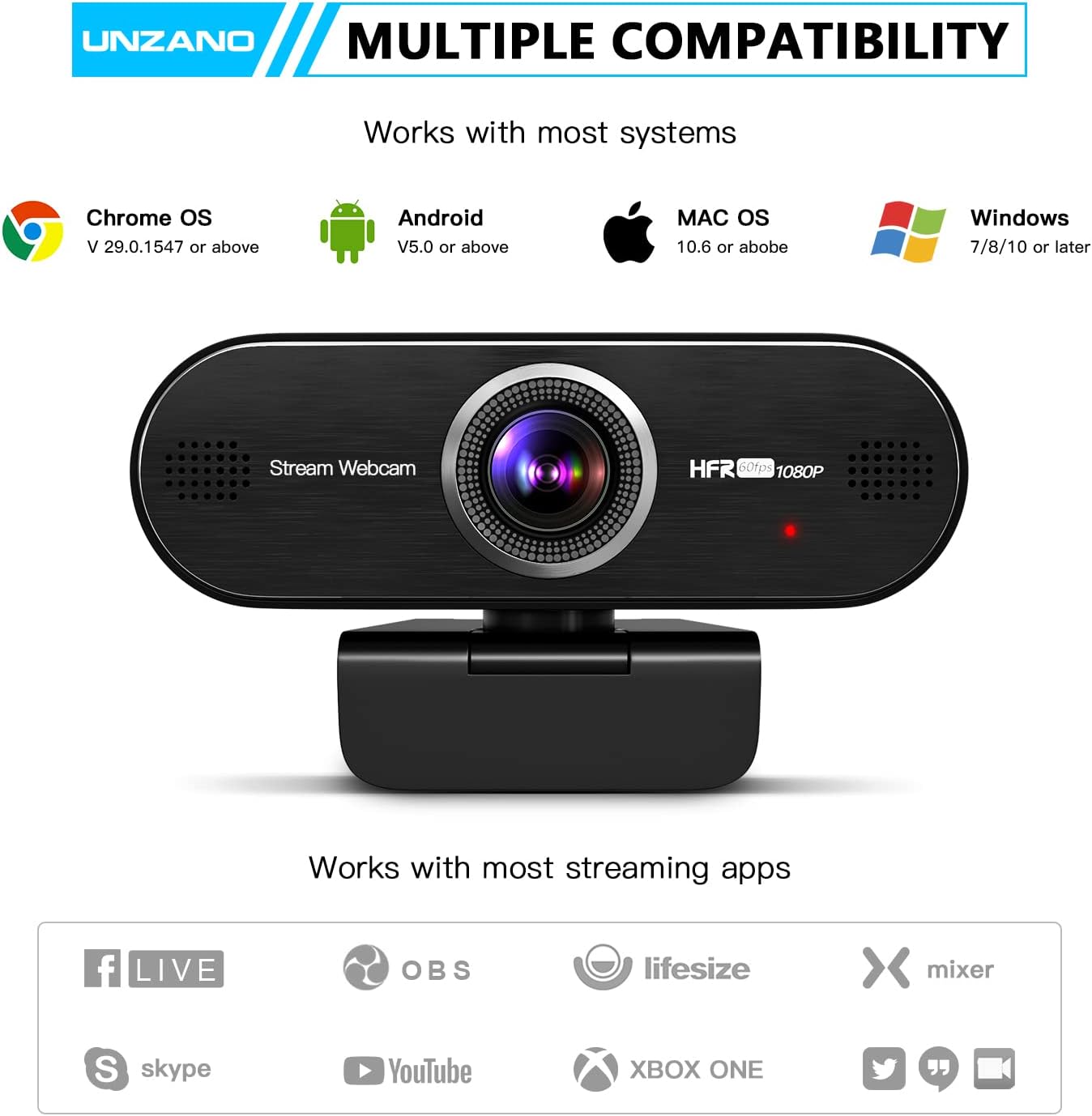 1080P 60FPS Webcam with Microphone,Full HD Computer Web Camera,Auto-Focus 80° Wide Angle Built-in Dual Noise Reduction Mics,Webcam for Online Class, Zoom Skype Facetime Teams, PC Mac Laptop Desktop