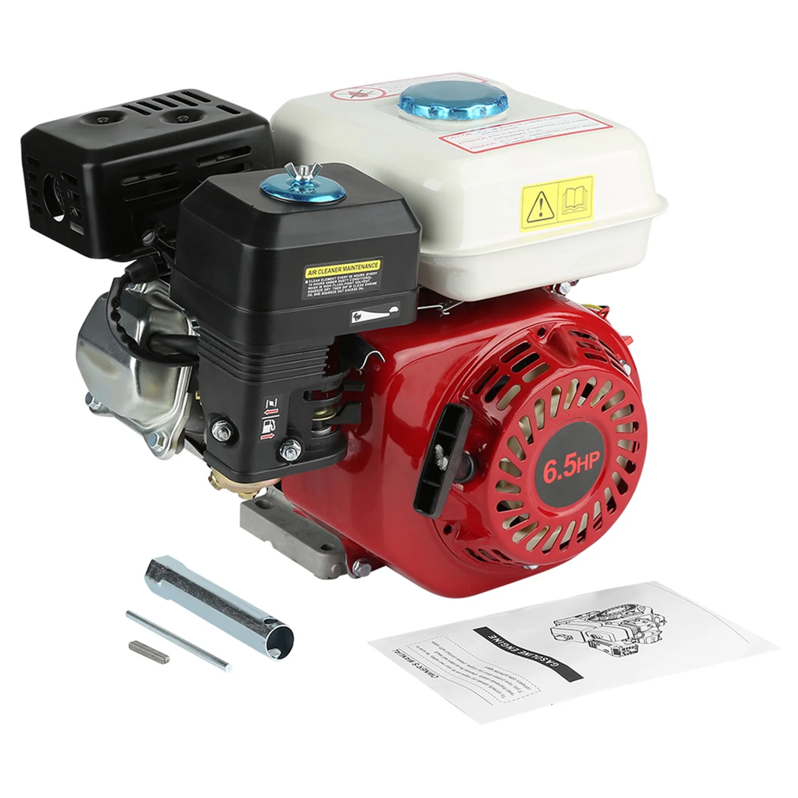 Risegun Gas Engine, Electric Start Horizontal Engine 6.5HP 4 Stroke Industrial Grade OHV Gasoline Engine Industrial Grade Replacement Gas Motor 4.8KW Pull Start Petrol Engine 196CC Single Cylinder - Curated Treasures Market