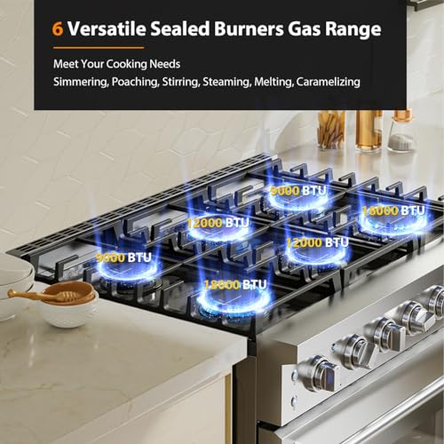 Empava 30" Slide-In Freestanding Gas Range with 5 Sealed Burners